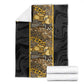 African Tribal Heritage Blanket Black Gold Pattern