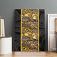 African Tribal Heritage Canvas Wall Art Black Gold Pattern
