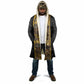 African Tribal Heritage Cloak Black Gold Pattern