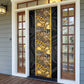 African Tribal Heritage Door Cover Black Gold Pattern