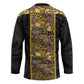 African Tribal Heritage Hockey Jersey Black Gold Pattern