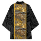 African Tribal Heritage Kimono Black Gold Pattern