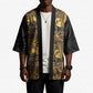 African Tribal Heritage Kimono Black Gold Pattern
