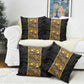 African Tribal Heritage Pillow Cover Black Gold Pattern