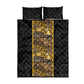African Tribal Heritage Quilt Bed Set Black Gold Pattern