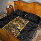 African Tribal Heritage Quilt Bed Set Black Gold Pattern