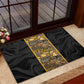 African Tribal Heritage Rubber Doormat Black Gold Pattern