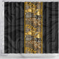African Tribal Heritage Shower Curtain Black Gold Pattern
