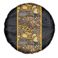 African Tribal Heritage Spare Tire Cover Black Gold Pattern