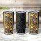African Tribal Heritage Tumbler Cup Black Gold Pattern