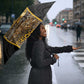 African Tribal Heritage Umbrella Black Gold Pattern
