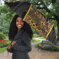 African Tribal Heritage Umbrella Black Gold Pattern
