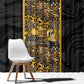 African Tribal Heritage Window Curtain Black Gold Pattern