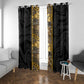 African Tribal Heritage Window Curtain Black Gold Pattern