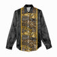 African Tribal Heritage Women Casual Shirt Black Gold Pattern