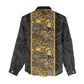 African Tribal Heritage Women Casual Shirt Black Gold Pattern