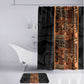 African Tribal Heritage Bathroom Set Earth Tone Pattern