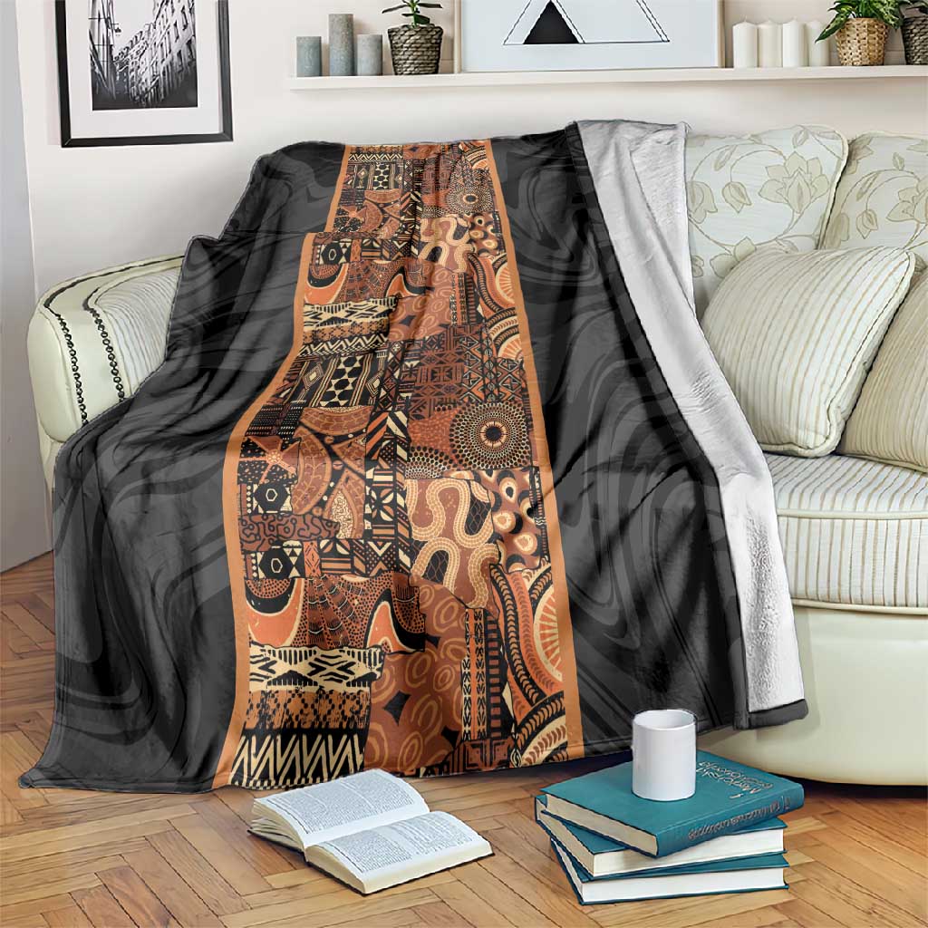 African Tribal Heritage Blanket Earth Tone Pattern