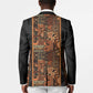 African Tribal Heritage Blazer Earth Tone Pattern