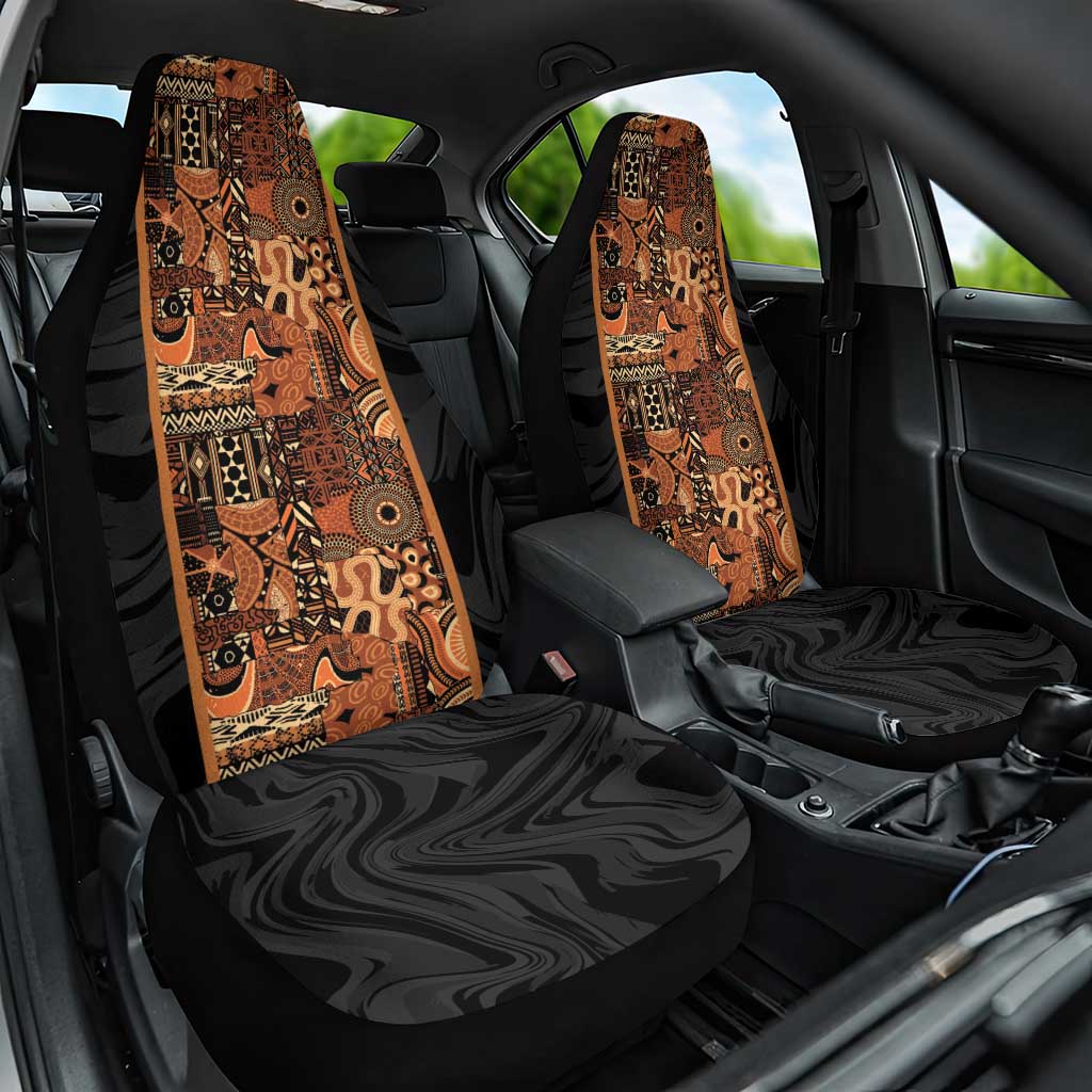 African Tribal Heritage Car Seat Cover Earth Tone Pattern