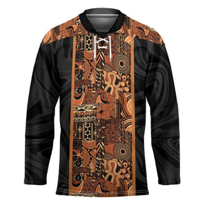 African Tribal Heritage Hockey Jersey Earth Tone Pattern