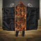 African Tribal Heritage Hooded Blanket Earth Tone Pattern