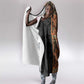 African Tribal Heritage Hooded Blanket Earth Tone Pattern