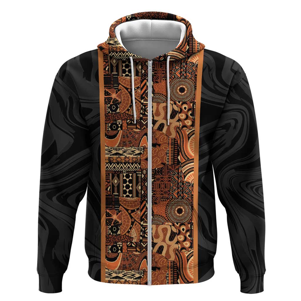 African Tribal Heritage Hoodie Earth Tone Pattern