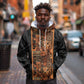 African Tribal Heritage Hoodie Earth Tone Pattern