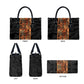 African Tribal Heritage Leather Bag Earth Tone Pattern