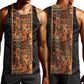 African Tribal Heritage Men Tank Top Earth Tone Pattern