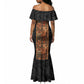 African Tribal Heritage Mermaid Dress Earth Tone Pattern