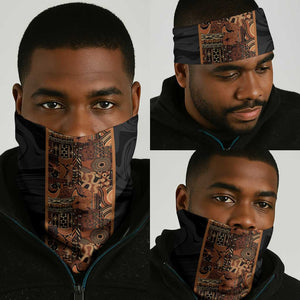 African Tribal Heritage Neck Gaiter Earth Tone Pattern
