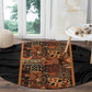 African Tribal Heritage Round Carpet Earth Tone Pattern