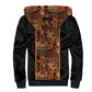 African Tribal Heritage Sherpa Hoodie Earth Tone Pattern