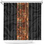 African Tribal Heritage Shower Curtain Earth Tone Pattern