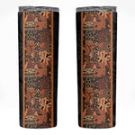 African Tribal Heritage Skinny Tumbler Earth Tone Pattern