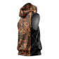 African Tribal Heritage Sleeveless Hoodie Earth Tone Pattern