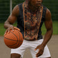 African Tribal Heritage Sleeveless Hoodie Earth Tone Pattern