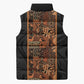 African Tribal Heritage Sleeveless Puffer Jacket Earth Tone Pattern
