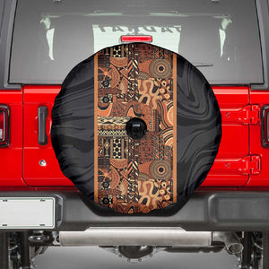 African Tribal Heritage Spare Tire Cover Earth Tone Pattern