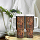 African Tribal Heritage Tumbler With Handle Earth Tone Pattern
