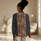 African Tribal Heritage Women Casual Shirt Earth Tone Pattern