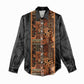 African Tribal Heritage Women Casual Shirt Earth Tone Pattern