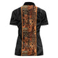 African Tribal Heritage Women Polo Shirt Earth Tone Pattern