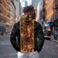 African Tribal Heritage Zip Hoodie Earth Tone Pattern