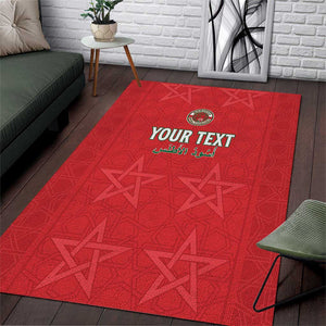 Custom Morocco Football Area Rug Allez les Lions de lAtlas