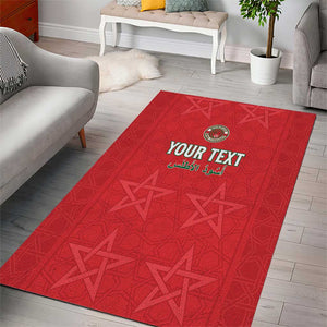 Custom Morocco Football Area Rug Allez les Lions de lAtlas