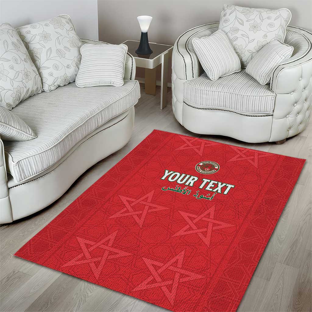 Custom Morocco Football Area Rug Allez les Lions de lAtlas