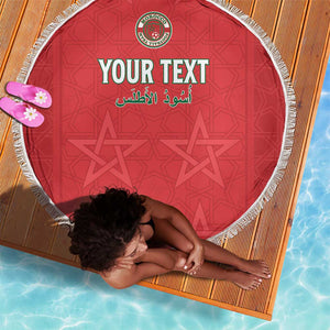 Custom Morocco Football Beach Blanket Allez les Lions de lAtlas